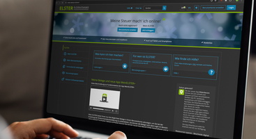 Bildschirm eines Laptops mit dem ELSTER-Formular